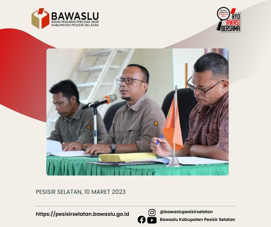 Bawaslu Pessel mengadakan konferensi pers penyampaian hasil pengawasan Coklit data pemilih